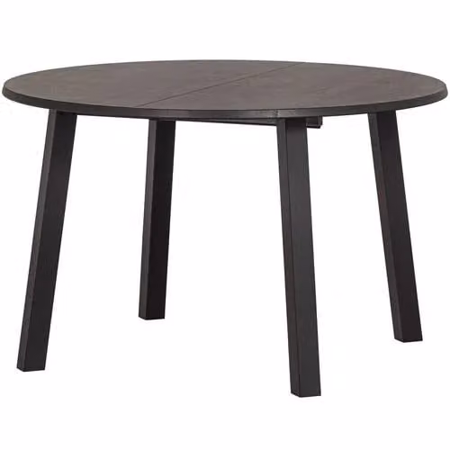 WOOOD Lange Jan Ronde Uitschuifbare Eettafel van Eikenhout - Zwart - B/D: 120 x 120 cm