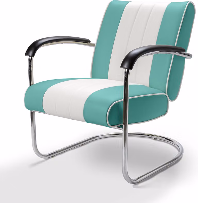 Bel Air Retro Loungestoel LC-01 Turquoise