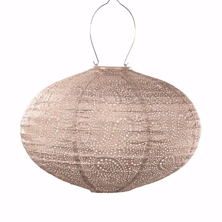 Lumiz Solar Lampion Paisley Oval LED Roze 40 cm