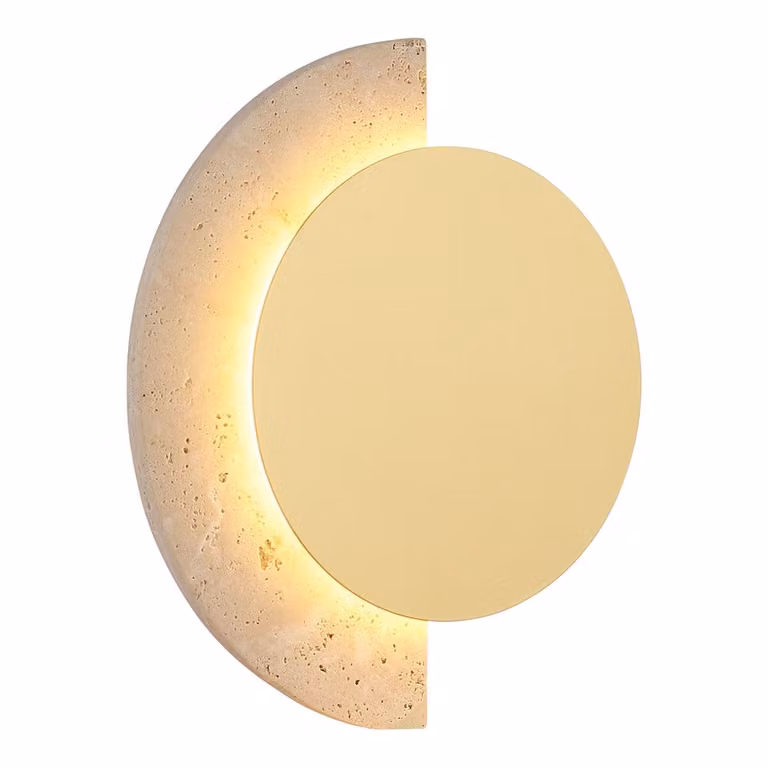 Ronde wandlamp Rojas Globo in wit en goud/messing met 30 cm diameter