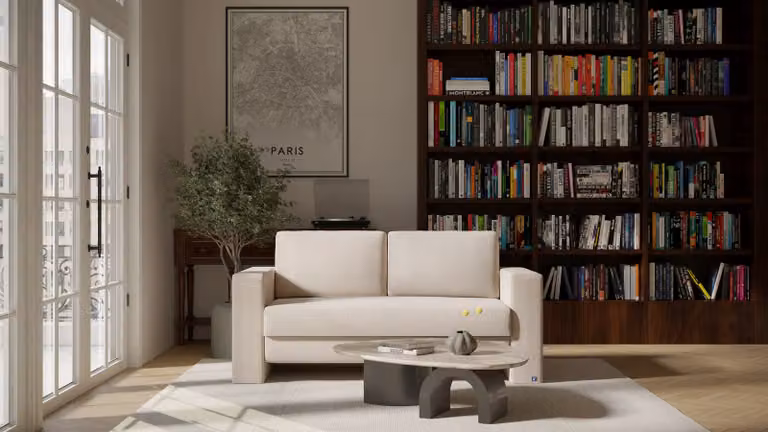 BRUNO slaapbank met boxspringcomfort in beige, 140 cm breedte