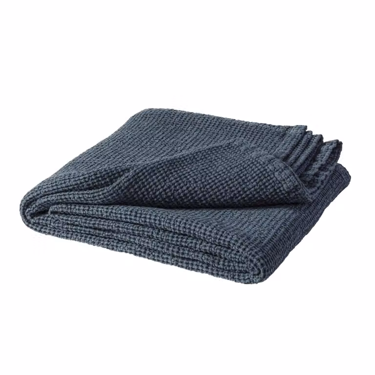 Scandi Living Moss bedsprei Storm Blue (blauw) 160 x 260 cm