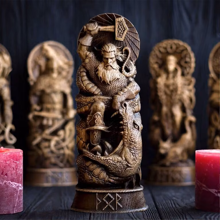 Omgoods Odin Figuur - Decoratief Beeld van de Noordse God Wodan voor in de Wijnkast of Boekenkast