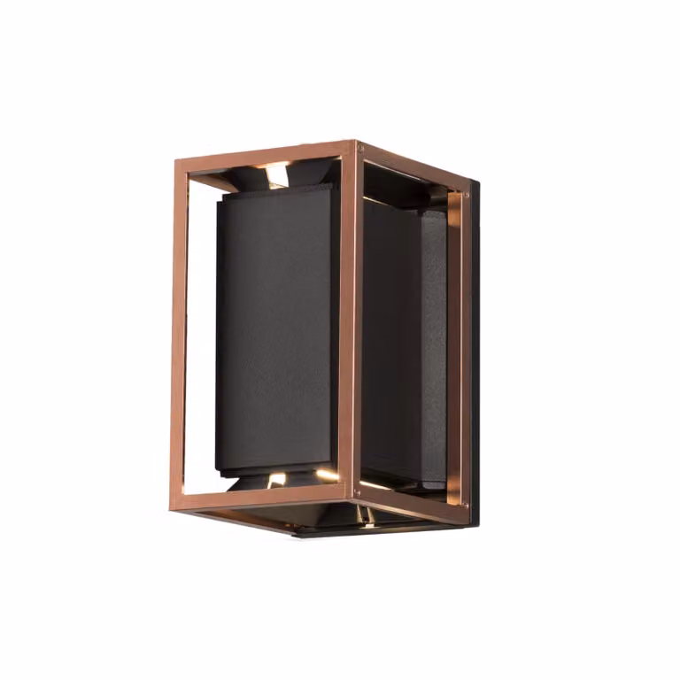 Konstsmide Vale Up-Down wandlamp voor in de tuin, zwart en koper
