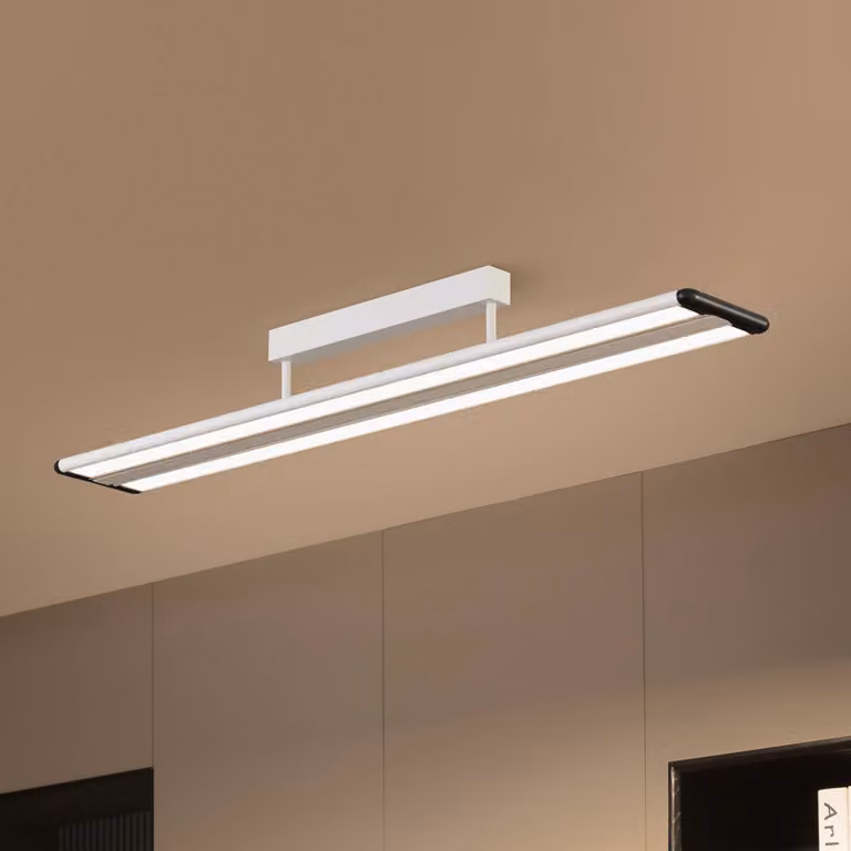 Prios Yuela LED plafondlamp Chroom/Zilver, Dimbaar, 120 cm