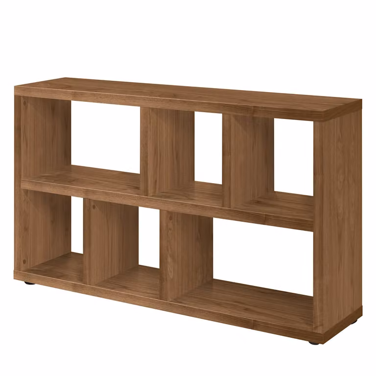 home24 Open kast III gefineerd honingraatpaneel bruin/walnoot H 150 x B 83 x D 34 cm
