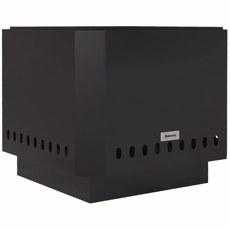 Outsunny vuurkorf met pook, zwart, B/D/H: 48 x 48 x 41 cm
