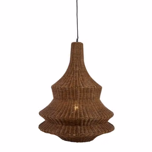Light & Living Nemzor Hanglamp - Bruin - Rotan - Rond - B: 52 cm, H: 66,5 cm