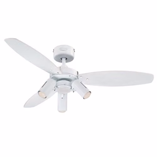 Westinghouse Lighting 78703 Jet Plus moderne plafondventilator met ledverlichting en spots, wit, incl. afstandsbediening, diameter: 105 cm