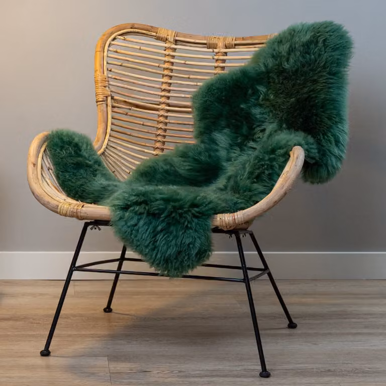 WOOOL Schapenvacht Australisch Groen XS 80 x 45 cm 100% Echte Schapenvacht ECO+