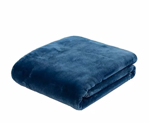 Gözze Premium plaid met kasjmiergevoel, blauw, 130 x 170 cm