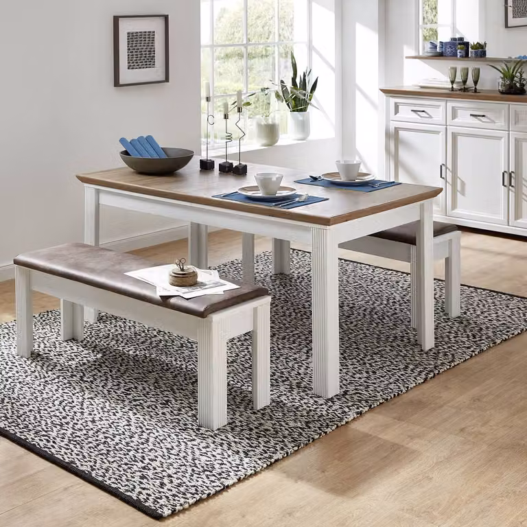 home24 Eettafel Scandinavisch Design Wit, B/D/H: 160 x 76 x 90 cm