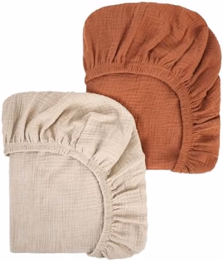 Karma Zachte Mousseline Hoeslakenset voor Babybedjes - 2 Stuks