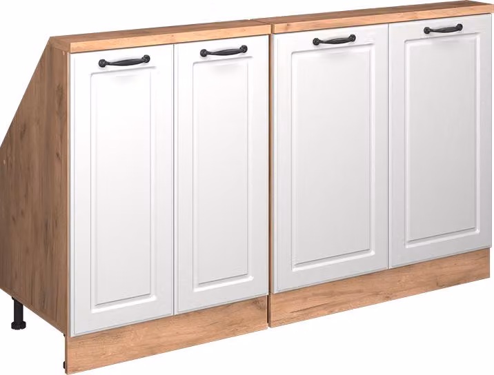 Vicco R-Line Keukenkast voor schuine wand Wit Landhuis, Set van 2, Model 58156