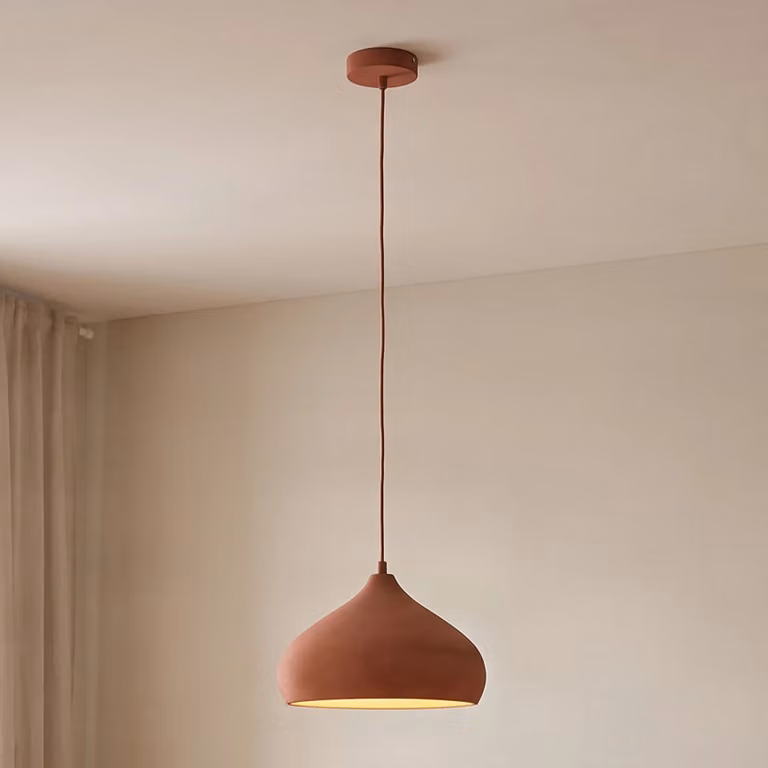 Lindby Fiona Hanglamp - Terracotta - Beton - Mediterraan Design