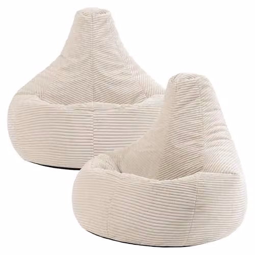 icon Dalton Corduroy Zitzak Set van 2 met Vulling Beige