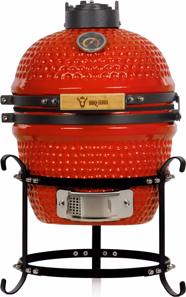 BBQ-Toro Kamado houtskoolgrill HAIIRO rood met grillrooster en thermometer, diameter: 32 cm