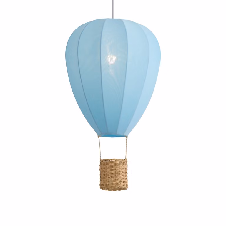 Qazqa Kinder hanglamp blauwe luchtballon lampion nachtlampje