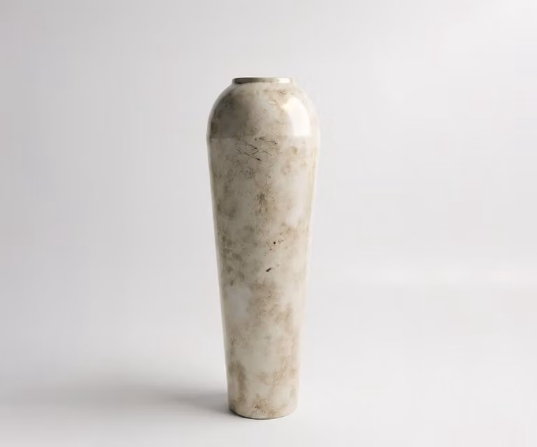 DELIFE Vaas Tavera Handgemaakt Metaal Alabaster Gold B: 27 cm, D: 27 cm, H: 82 cm