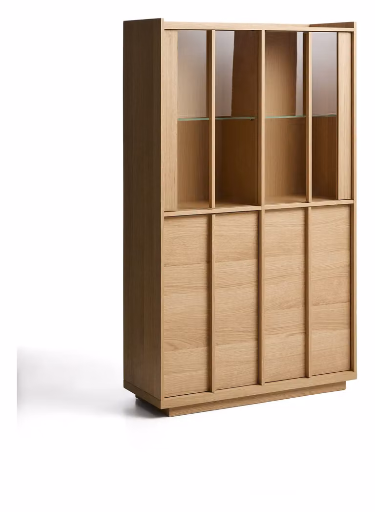 Kave Home Vitrinekast Onix Eiken, Naturel, B: 100 cm, H: 170 cm