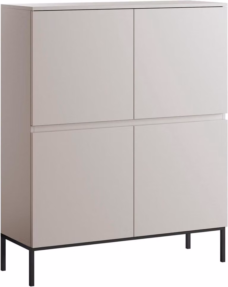 Minimalistisch Dressoir Grijs Taupe - B/D/H: 100 x 35 x 122 cm