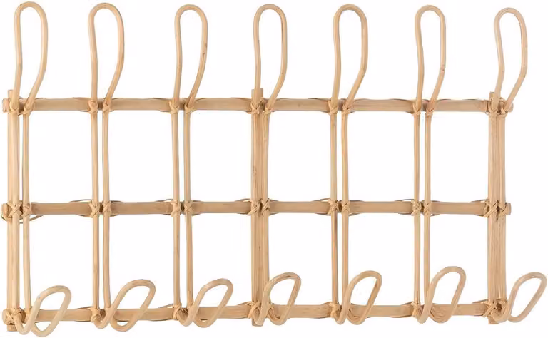 Wandkapstok met 6 haken van Rattan Hout - Boho en Vintage Stijl