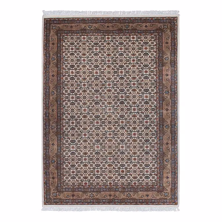 home24 Wollen vloerkleed Benares Herati beige/crèmekleurig B: 250 cm, D: 300 cm