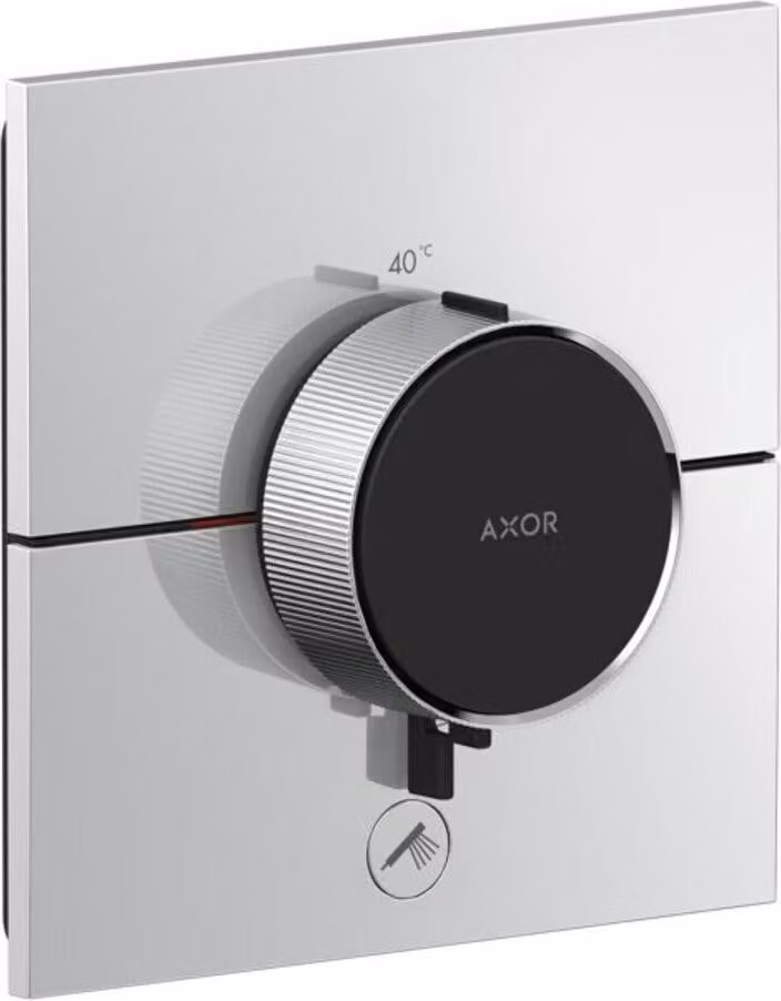 Axor ShowerSelect ID HighFlow inbouwthermostaat met safety stop, vierkant, roestvrijstalen look