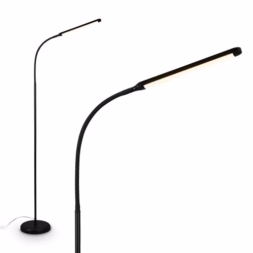 Briloner LED vloerlamp met touch-functie, dimbaar, zwart, B/D/H: 21 x 21 x 170 cm