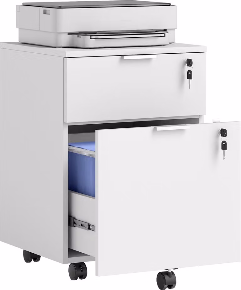 HOMCOM archiefkast wit met slot B/D/H: 42 x 40 x 60 cm