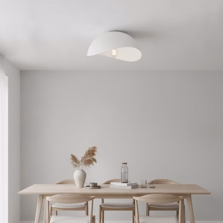 Lyora Plafondlamp Opsi wit, ronde aluminium lamp met E27 fitting, Ø 30 cm