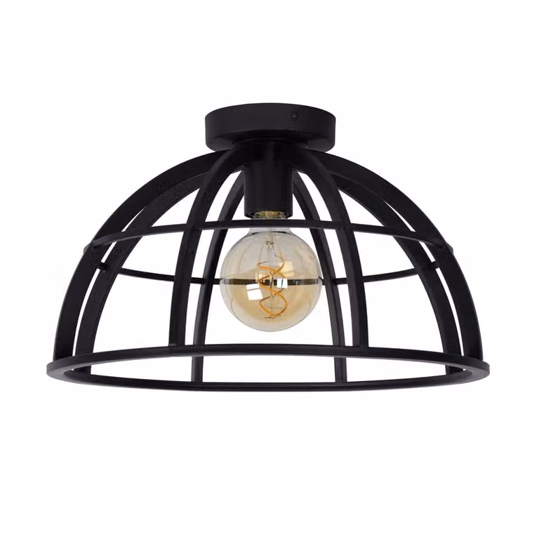 Lucide Dikra Industriele Plafondlamp - Zwart