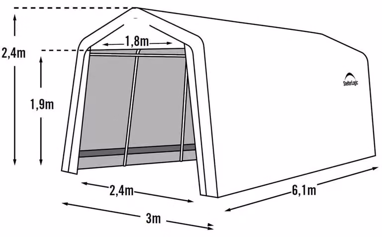 Shelter Logic Garage-in-a-Box Metalen garage met zadeldak van 18,3 m²