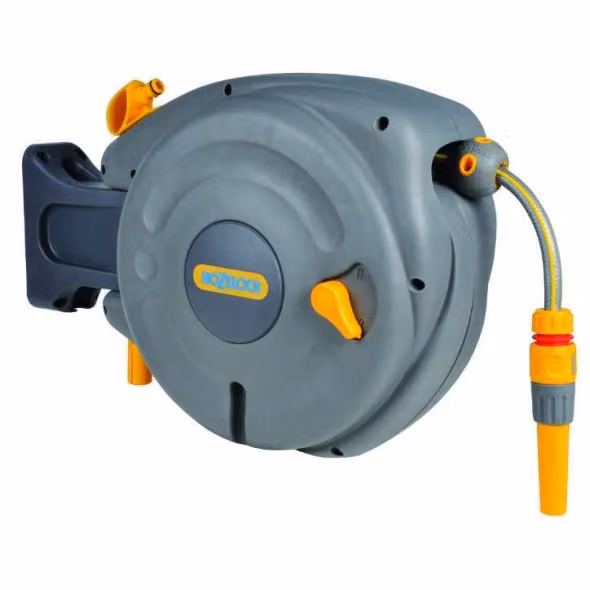 Hozelock Mini Auto Reel Wandslangbox, 10 meter, grijs