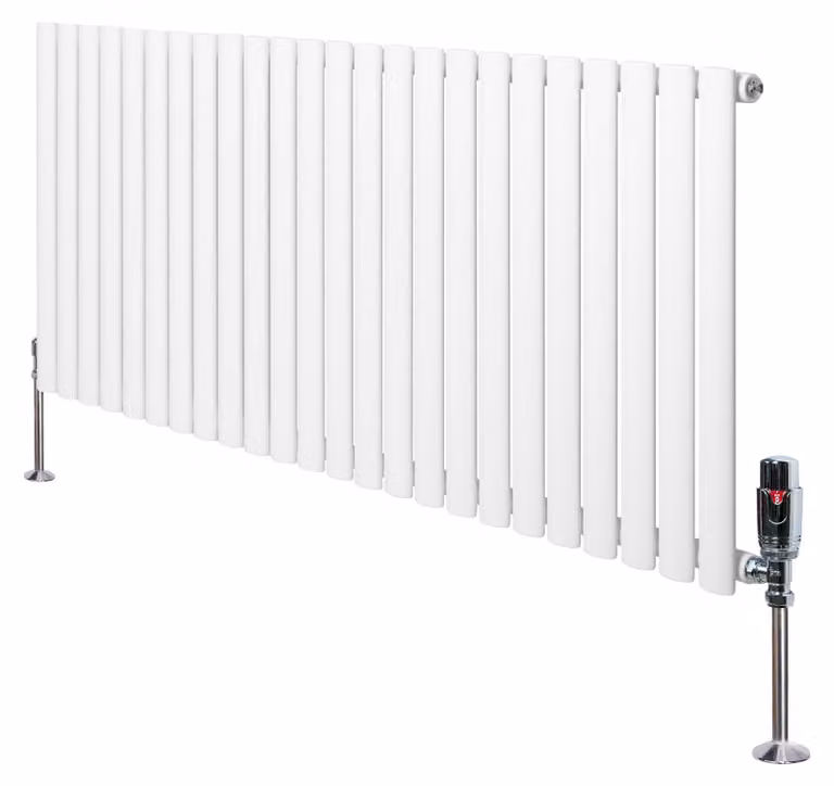 Monster Shop Radiator met thermostaat en chromen ventiel - Wit - H: 144 cm, B: 60 cm