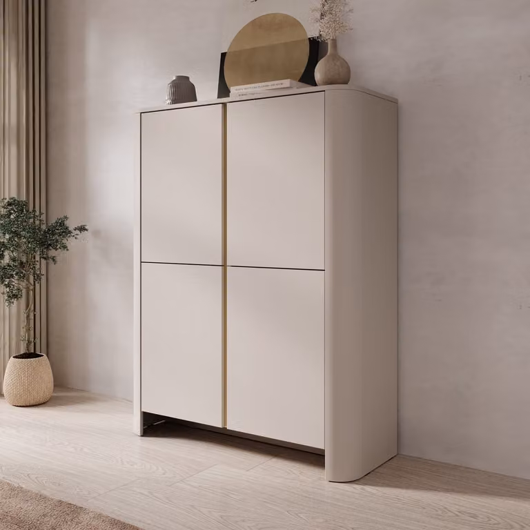 Meubella Barbados Dressoir Beige B: 103 cm, D: 39 cm, H: 132 cm