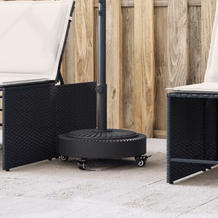 Grijs Parasolvoet met Wielen - Beton Gevulde Kunststof Parasolhouder - 27 kg