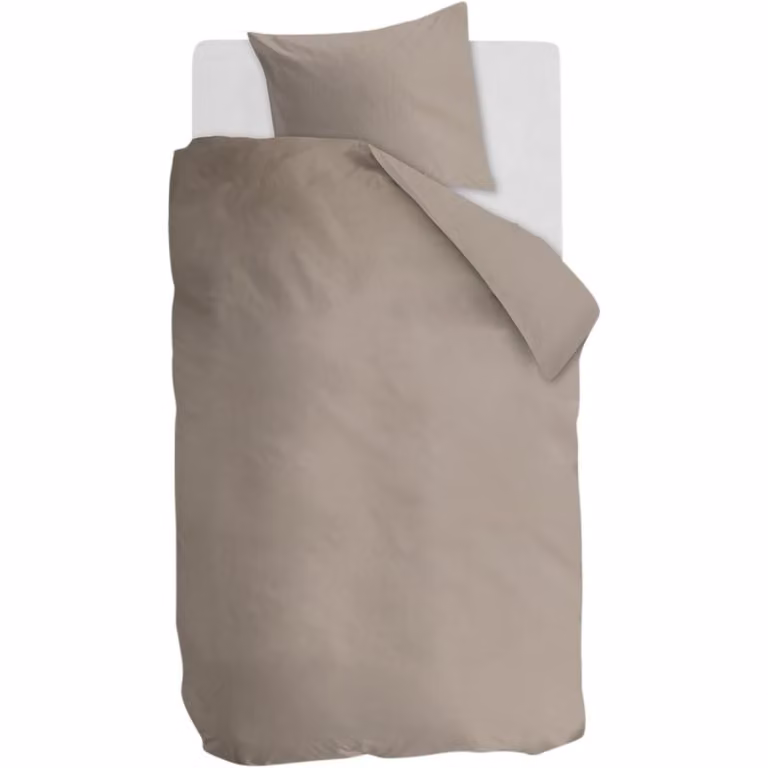 Budget Home Store Dekbedovertrek Cotton Uni Taupe 140x200 cm