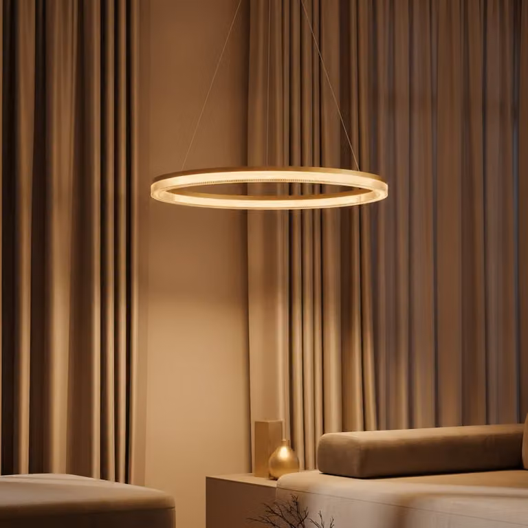 Lyora Gouden hanglamp Luana - 1-lichts - Goud/Messing