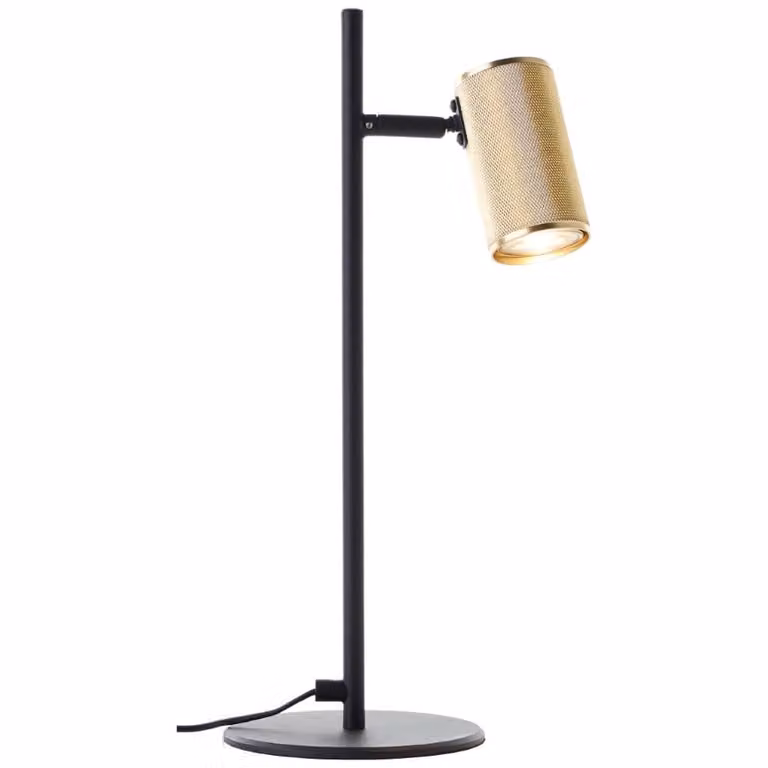 Brilliant Marty LED-tafellamp in zwart en goud met GU10 fitting, B/D/H: 40 x 1 x 21 cm