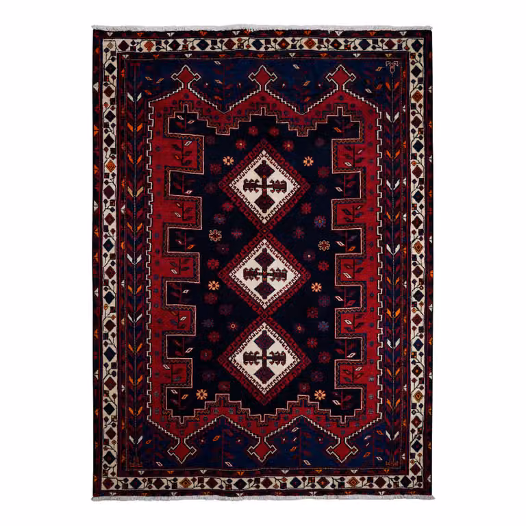 home24 Laagpolig vloerkleed Afshar wol multicolor B: 165 cm, D: 228 cm