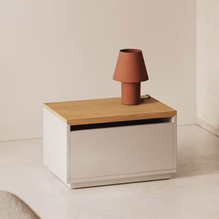 Kave Home Opbergkist Abilen Eiken, Naturel, B: 60 cm, D: 40 cm