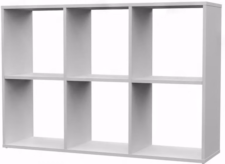 Boekenkast Kubus met flexibele indeling en verstelbare planken, Wit, B/D/H: 110 x 75 cm