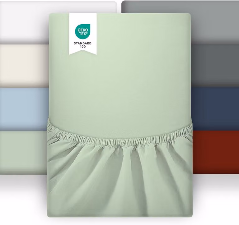 Hoeslaken Eenpersoonsbed 90x200 cm Microvezel Zacht en Ademend Oeko-Tex Groen