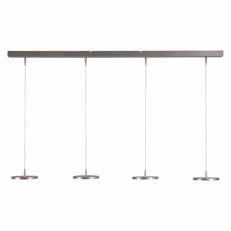 Masterlight Denia 2 Eettafellamp - 4-lichts - Nikkel mat/Zilver - Modern design