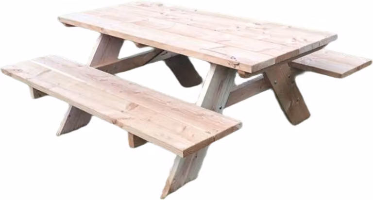 Rockwood Picknicktafel Douglas Classic met afgeronde hoeken, Breedte: 150 cm, Diepte: 75 cm, Hoogte: 168 cm