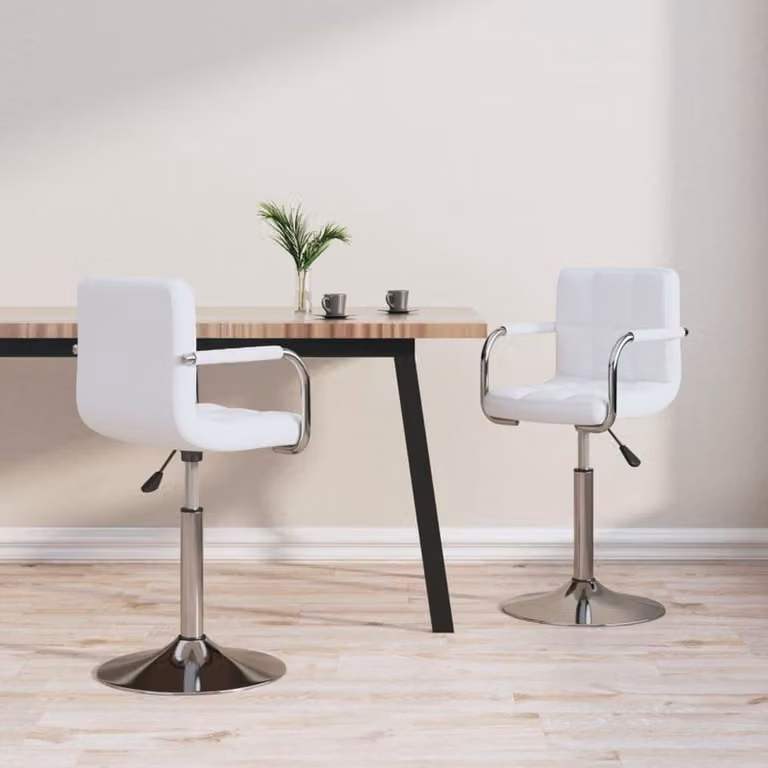 Set van 2 verstelbare draaistoelen voor de eetkamer of keuken in zwart en wit