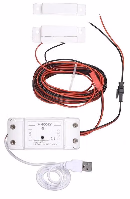 Selius Garagedeuropener Wifi Afstandsbediening met Draadloze Drukknop en 5V Adapter voor Slimme Huisbesturing