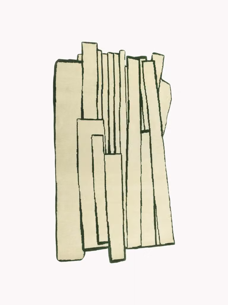 Haus Üger Contour handgeknoopt wollen vloerkleed met geometrisch design