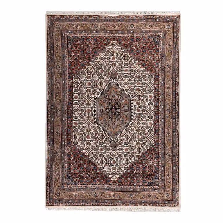 home24 Wollen vloerkleed Benares Bidjar beige/crèmekleurig B: 200 cm, D: 250 cm
